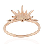 Natural Pave Diamond Star Burst Design 18k Rose Gold Jewelry Ring