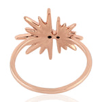 Natural Diamond 18k Rose Gold Sun Burst Design Cocktail Ring