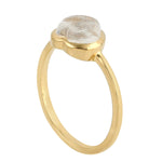 Moonstone Gemstone Bezel Set 18K Yellow Gold Heart Ring Jewelry Valentine Gift For Her