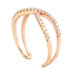 14K Rose Gold Pave Natural Diamond Designer Ring For Women's