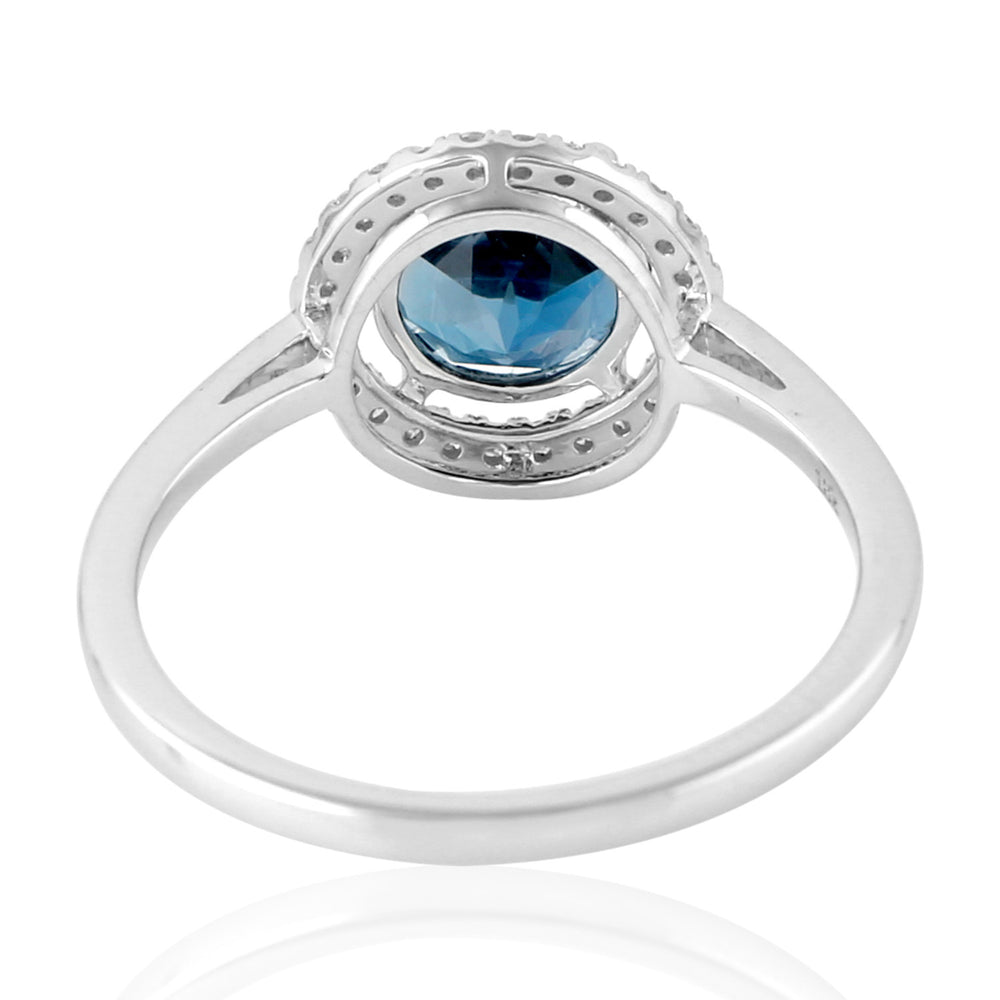 London Blue Topaz Solitaire Ring In 18k White Gold Jewelry For Women's
