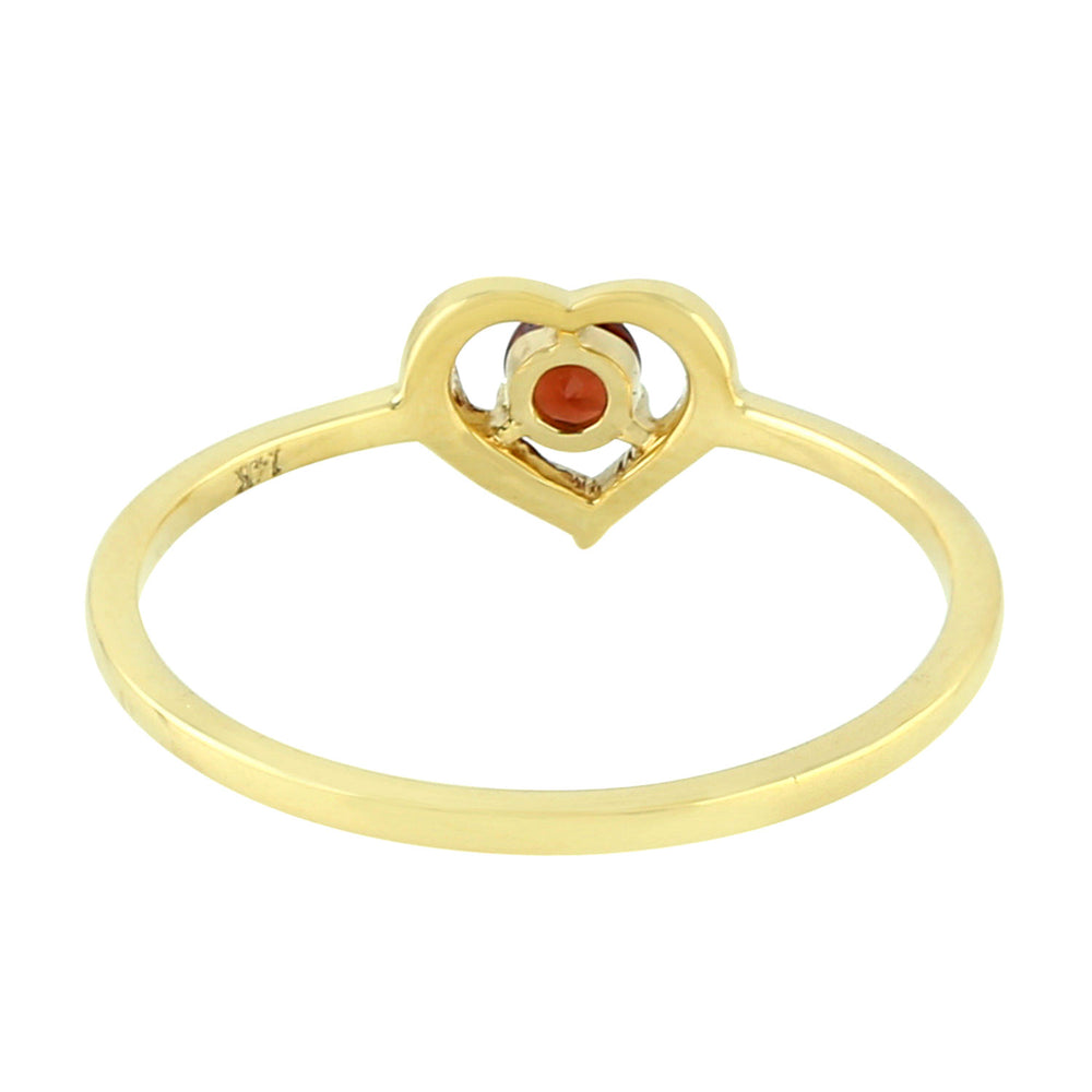 14K Yellow Gold Prong Set Garnet January Birthstone Heart Shape Ring