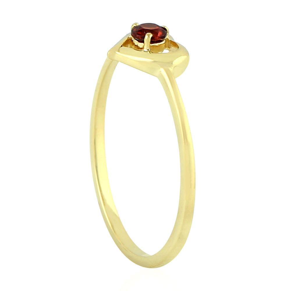 14K Yellow Gold Prong Set Garnet January Birthstone Heart Shape Ring