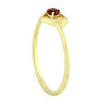 14K Yellow Gold Prong Set Garnet January Birthstone Heart Shape Ring