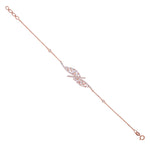 18K Rose Gold Prong Natural Baguette Diamond Designer Fixed And Flexible Bracelet For Her