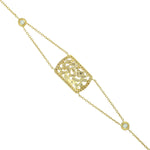 Baguette Cut Diamond Designer Fixed And Flexible Bracelet In Yellow Gold