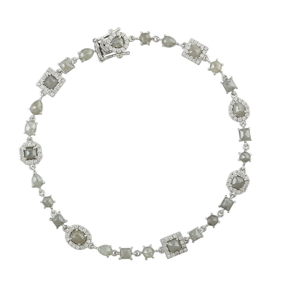 Natural Diamond White Gold Link Designer Bracelet Wedding Gift