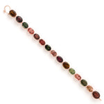 Faceted Multicolor Tourmaline 18k Rose Gold Handmade Designer Bracelet For Birthday Gift