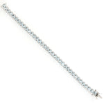 Heart Shaped Aquamarine Delicate Bracelet In 18k White Gold Gift For Her