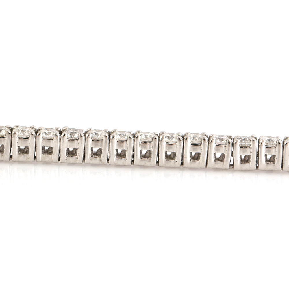 Prong Set Natural Diamond Delicate Tennis Bracelet Bridal Jewelry In 18k White Gold