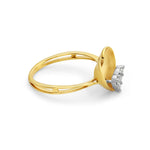 Natural Diamond Handmade Heart Ring In 14K Yellow Gold