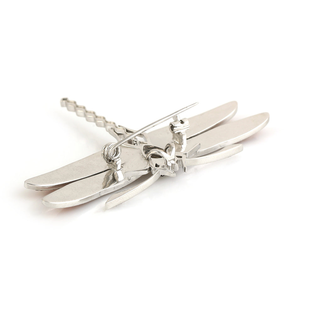 925 Sterling Silver Citrine Garnet Labradorite Multi Stone Dragonfly Brooch For Gift