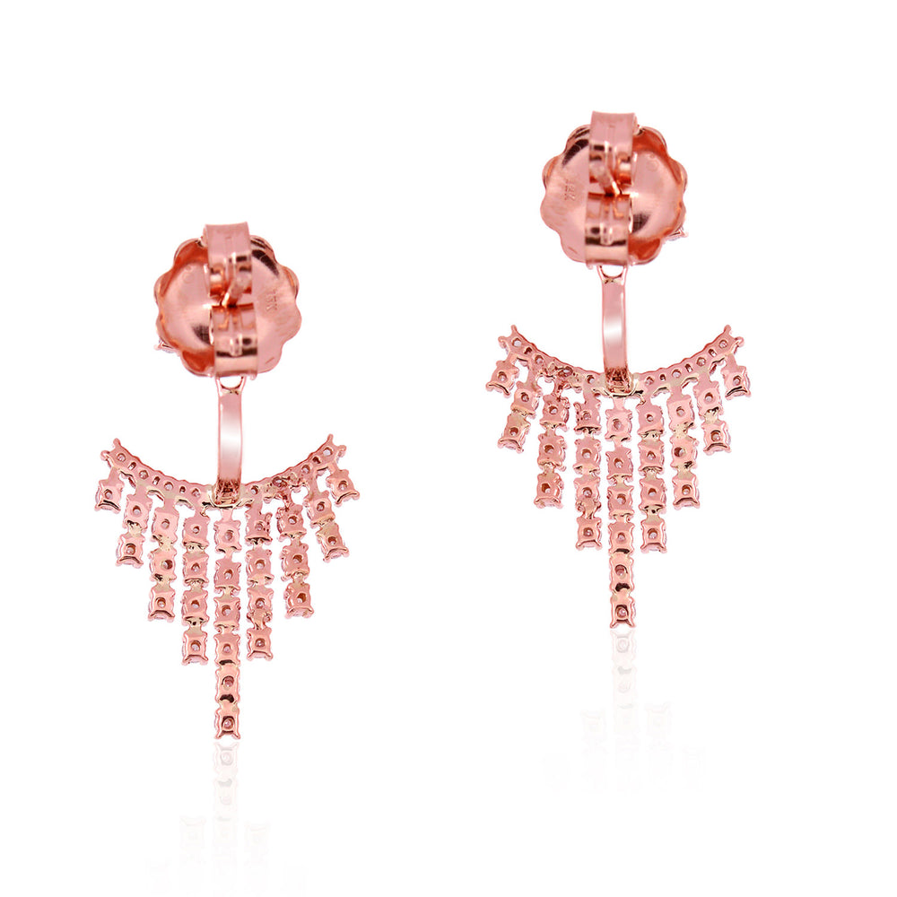 Diamond Fringe Ear Jacket Earrings in 18K Rose Gold