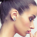 A Pair Of Hexagon Cut Ice Diamond Classic Stud Earrings In White Gold For Her