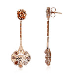 Baguette Pear Ice Diamond Mix Shape Unique Drop Danglers In Rose Gold Fine Jewelry