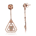 18K Rose Gold Baguette Diamond & Ice Diamond Eye Catching Detailed Wedding Dangler