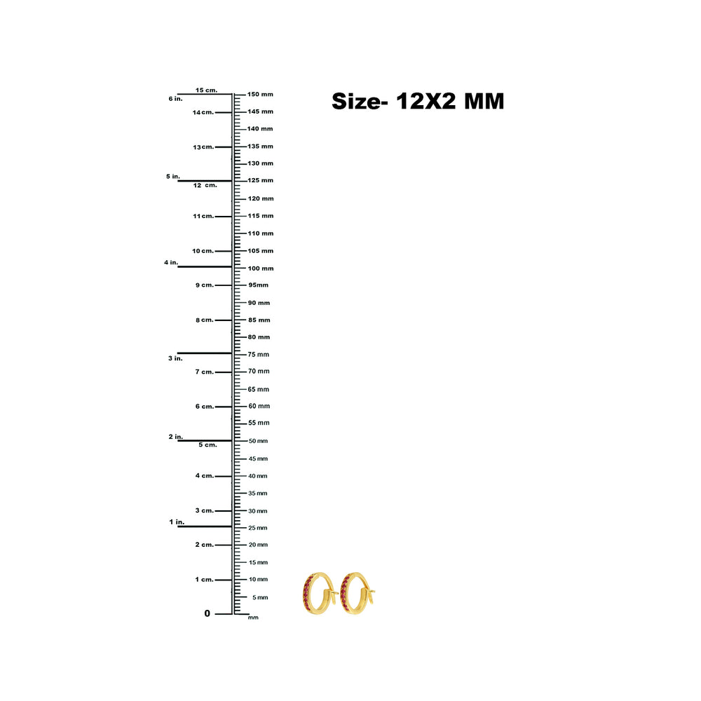 Ruby Gemstone Huggie Earrings in 18K Yellow Gold – July Birthstone Jewelry for Her