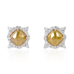 18K White Gold Prong Cushion Cut Ice Diamond Antique Stud Earrings For Her