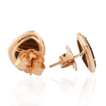 18K Rose Gold Prong Diamond Mix Opal Doublet Trendy Stud Earrings For Black Friday Gifts