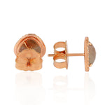 18K Rose Gold Triangle Ice Diamond Stud Earrings Jewelry For Women's