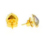 Trendy Pear Cut Ice Diamond Stud Earrings For Women In 18K Gold