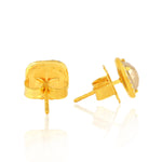 18K Yellow Gold Prong Natural Ice Diamond Minimal Stud Earrings For Her