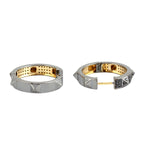 18K Yellow Gold Silver Micro Pave Diamond Hoop Earrings Jewelry