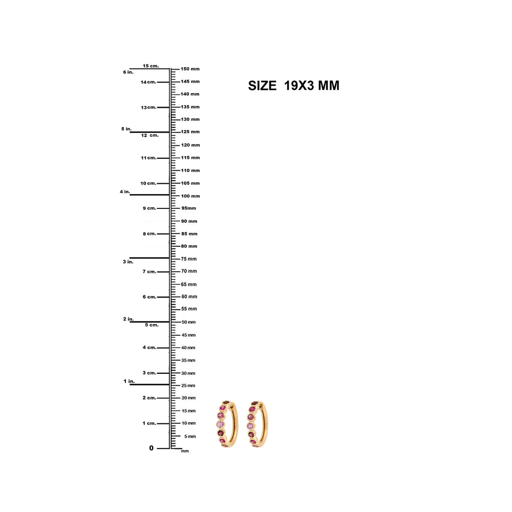 Rhodolite Ruby Multi Gemstone Hoop Earrings In 18k Yellow Gold Jewelry