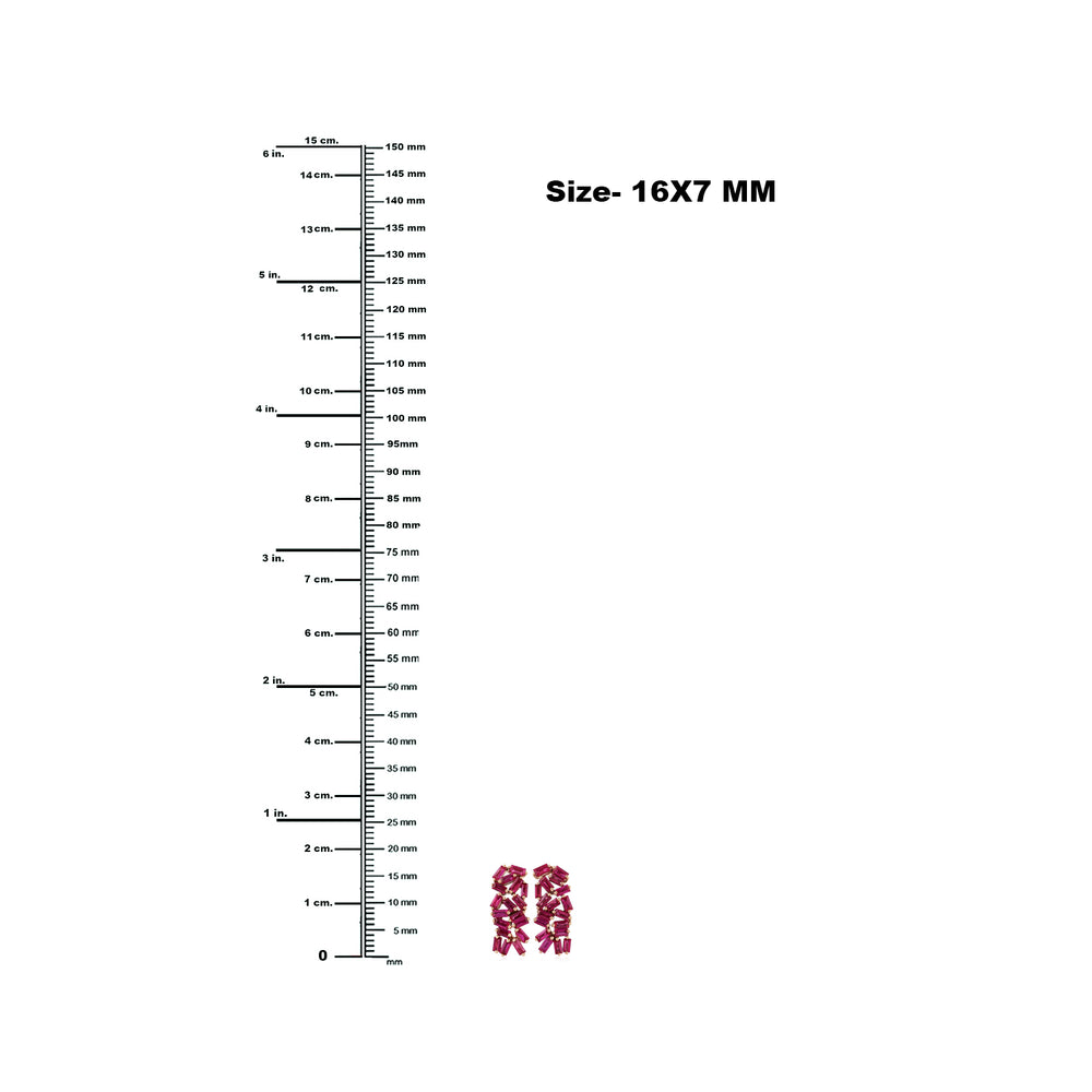 Baguette Cut Ruby July Birthstone Stud Earrings In 18k Rose Gold