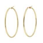Solid 18k Yellow Gold Hoop Earrings Simple Jewelry