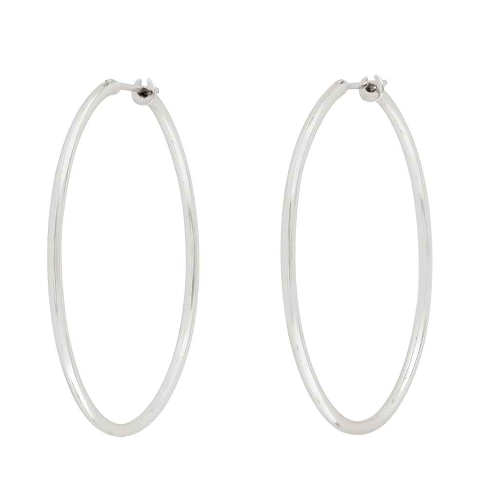 18k White Gold Hoop Ear Jewelry