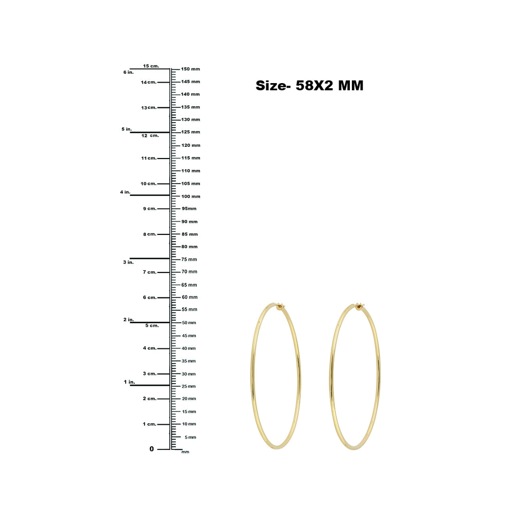 18k Solid Yellow Gold Big Hoop Ear Jewelry