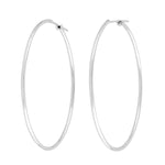 18k Solid White Gold Big Hoop Ear Jewelry