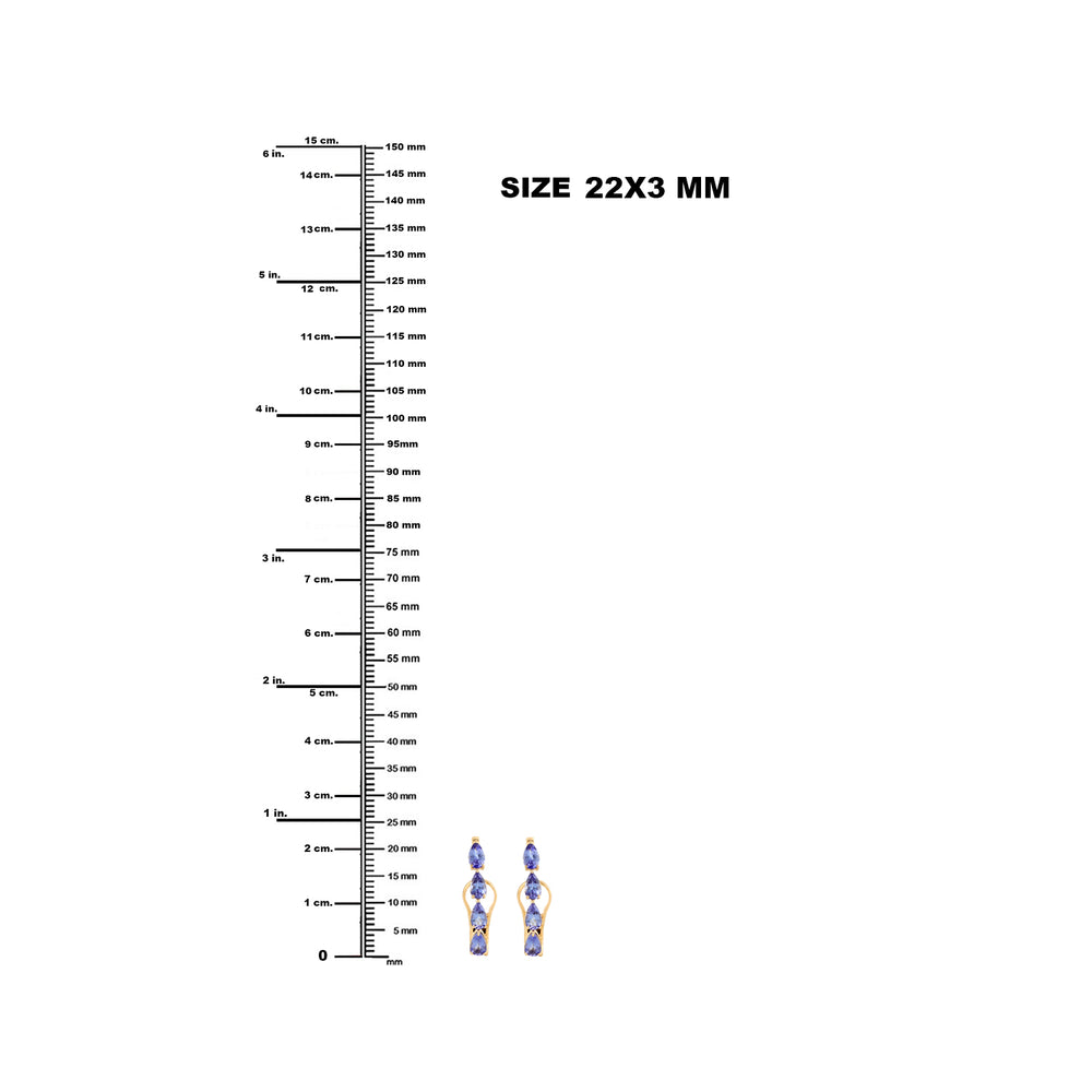 Pear Cut Tanzanite Gemstone Stud Earrings In 18k Yellow Gold