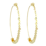 14k Yellow Gold Designer Hoop Earrings Party Ewear Jewelry