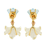 Handcarved Floral Quartz Topaz Ruby Beautiful Danglers For Women 18k Gold