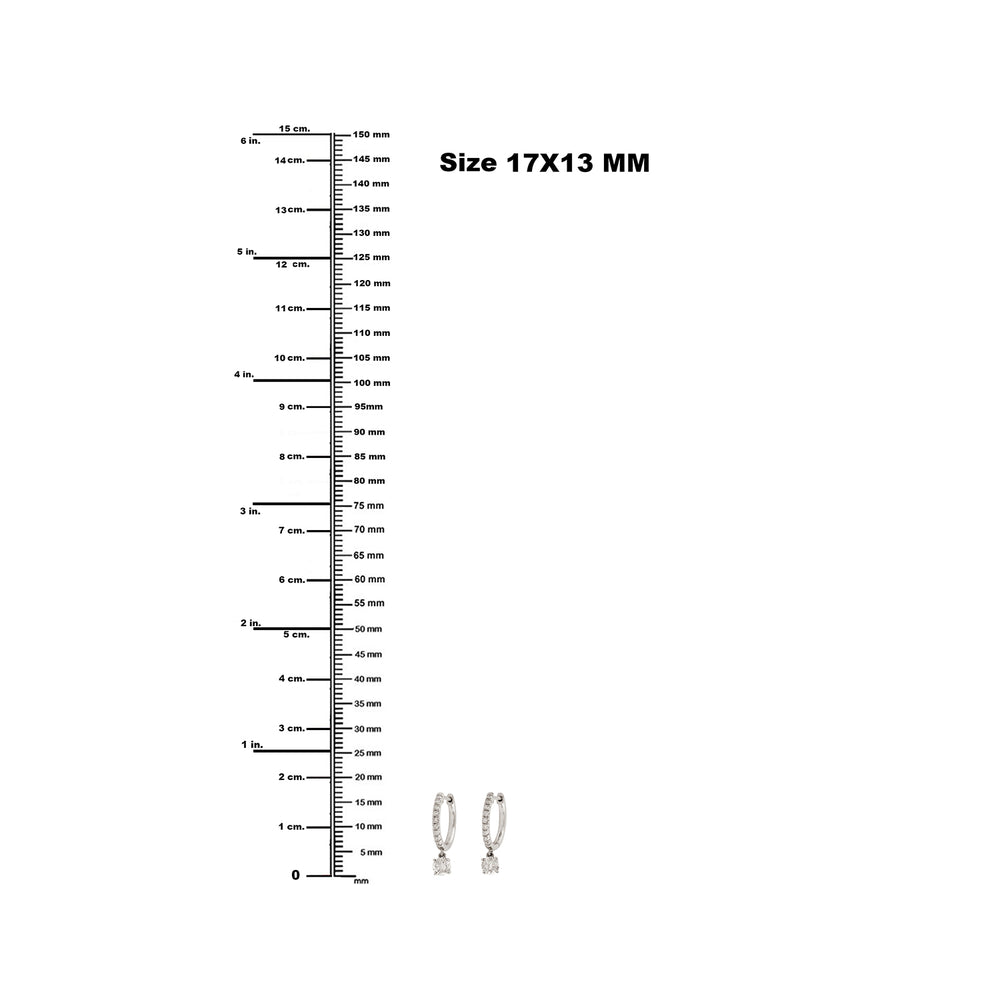 Natural Diamond Pave Latch Back Vega Hoop Earrings In 18K White Gold