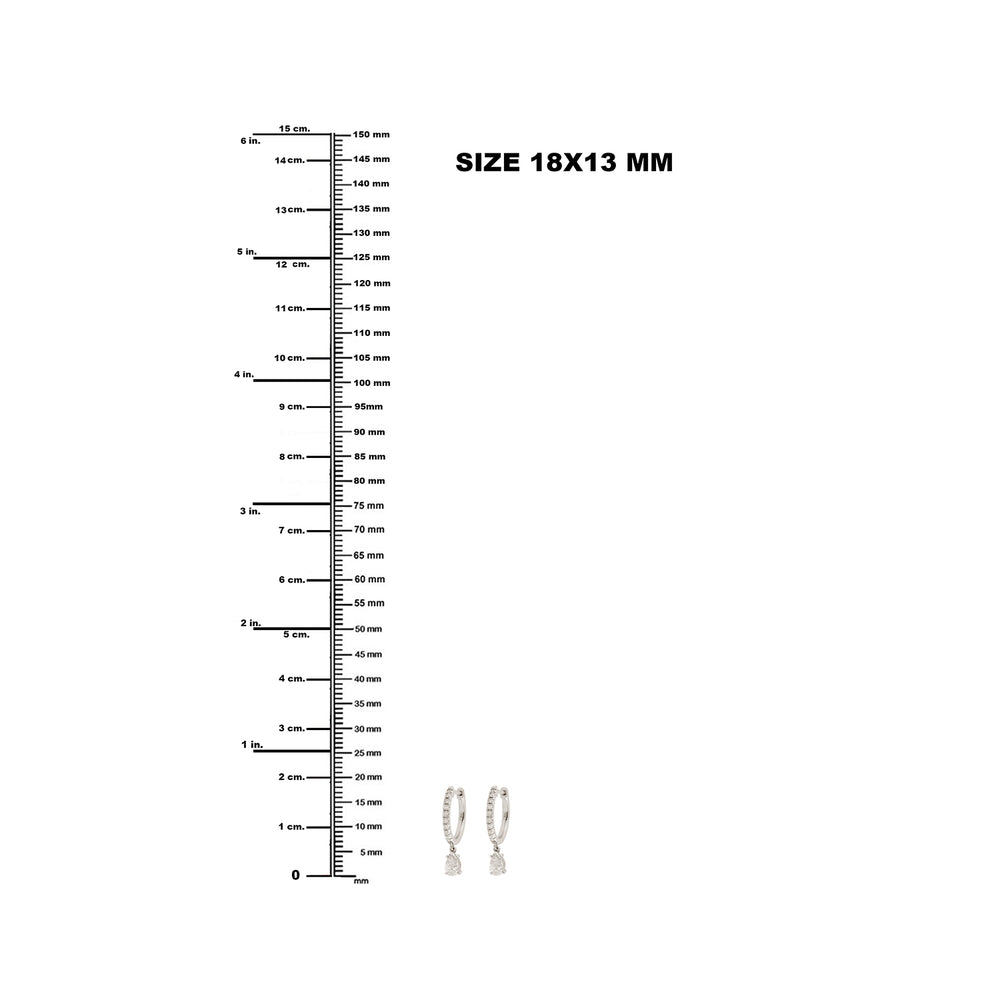 Rose Cut Diamond Pave Diamond Vega Hoop Earrings In 18K White Gold