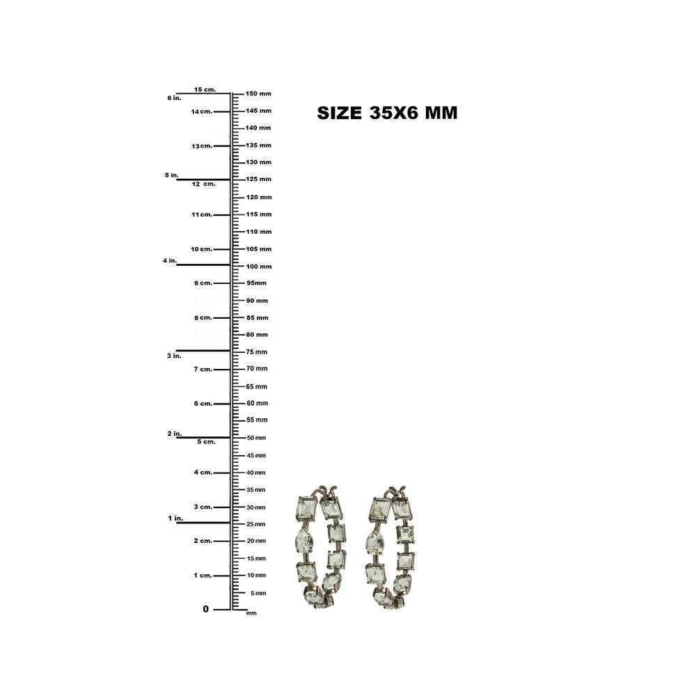 Green Amethyst Amethyst Hoop Earrings In 14k Oxidized Gold