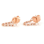 Natural Diamond Beautiful Chain Ear Thread 14K Rose Gold Gift For Her Jewelry