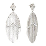 Micro pave Diamond Beautiful Unique Design Marquise Danglers In 18k White Gold