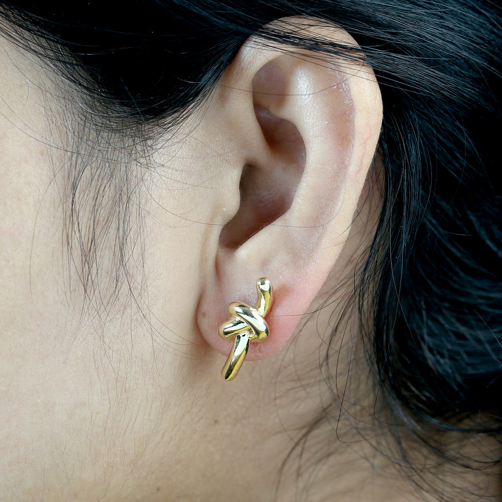 14k yellow gold knot earrings