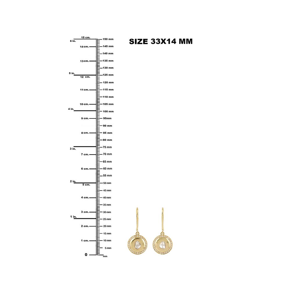 Uncut Diamond In 18k Yellow Gold Ear Hook Indian Ethnic Look