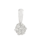 18K White Gold Natural Pave Diamond Flower Charm Pendants