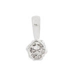 18K White Gold Natural Pave Diamond Flower Charm Pendants