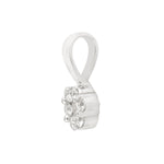 18K White Gold Natural Pave Diamond Flower Charm Pendants