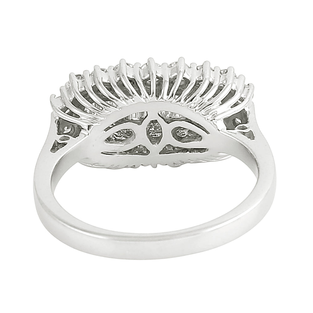 Half Eternity Band Ring with Baguette Diamonds in White Gold