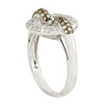 18K White Gold Micro Pave Natural Diamond Cocktail Ring For Gifts