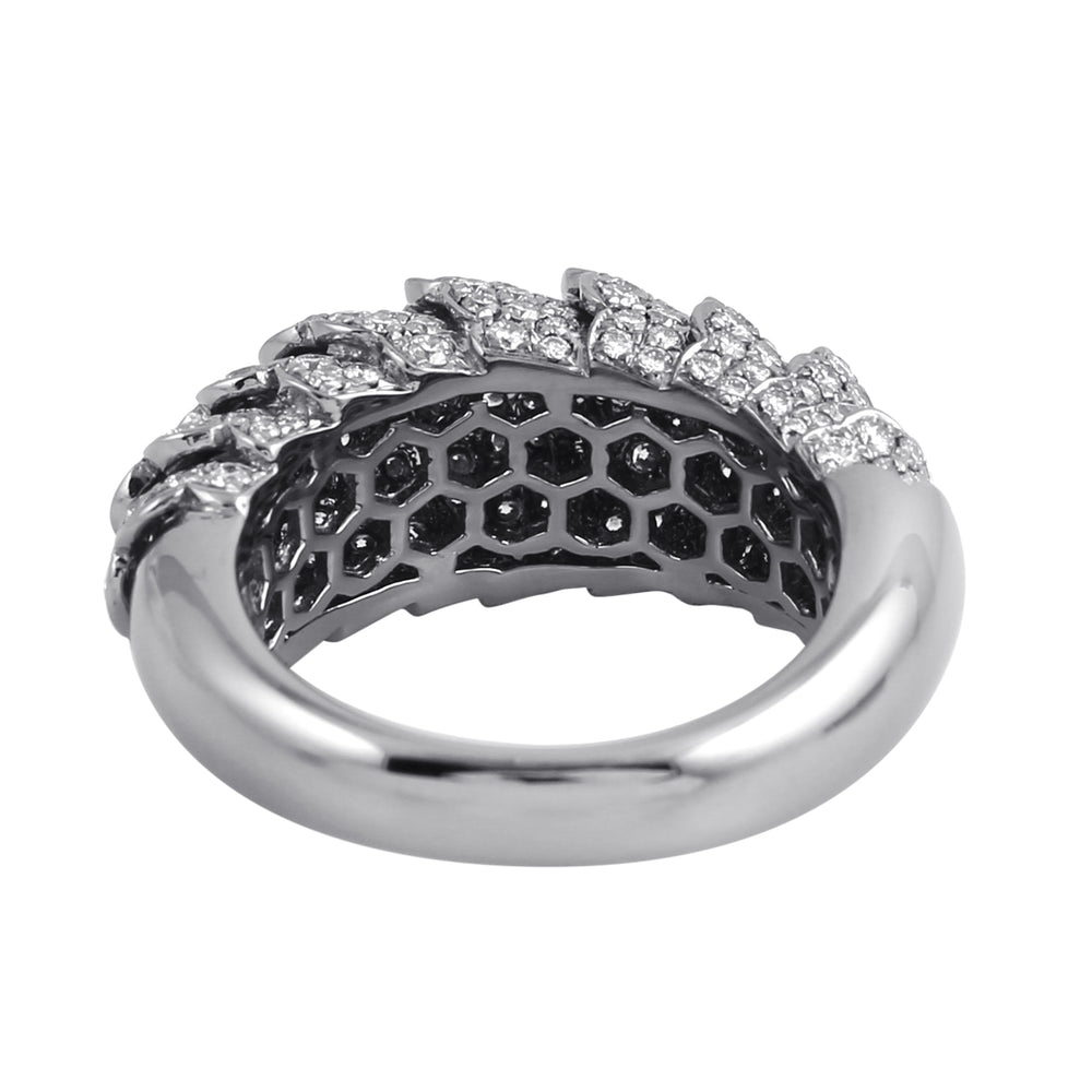 18K White & Oxidized Gold Micro Pave Diamond Designer Ring For Her