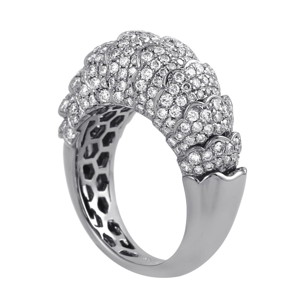 18K White & Oxidized Gold Micro Pave Diamond Designer Ring For Her